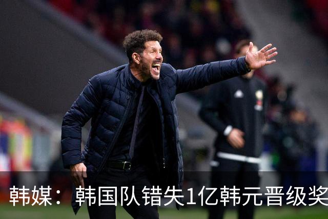 韩媒：韩国队错失1亿韩元晋级奖 但每人仍可拿8000万津贴